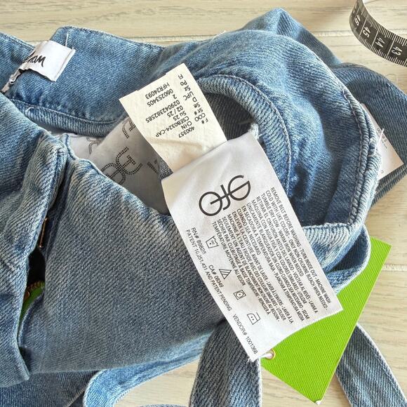 Sam Edelman Women’s High Rise Denim Trouser Shorts Size 2 Blue NWT - Picture 7 of 10